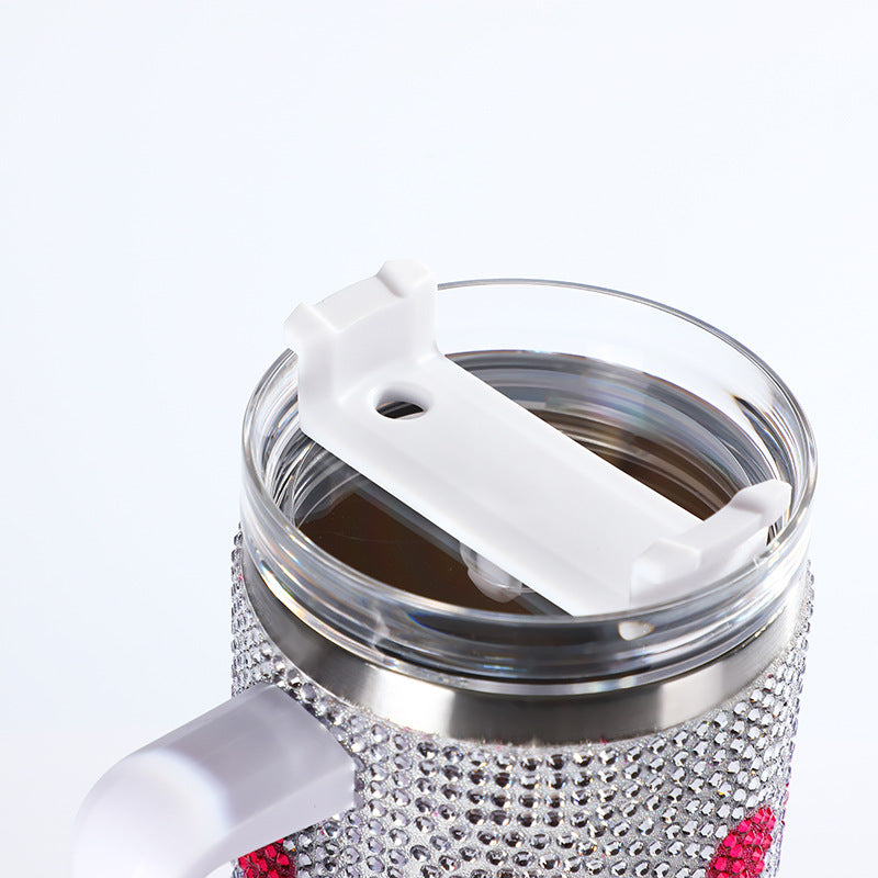 Wholesale Tumbler Ice Bullies Cup  Colorful Cow Pattern Diamond-encrusted Thermos Cup Straw Cup 40OZ Car Cup Ice Cup